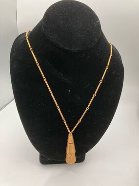 Monet Gold-Tone pyramid Tassel Pendant Necklace